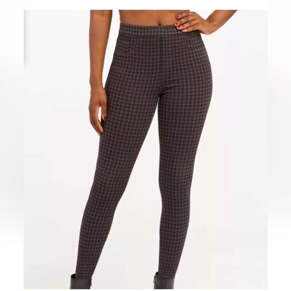 Super cute Grey and black Spanx houndstooth pants size large - Picture 1 of 6
